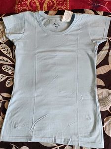Light Sky Blue Colour Fitted Tshirt