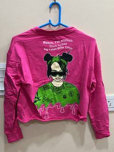Billi Eilish Trendy Pink Crop Top