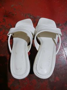 White Heeled Sandals - Size 34