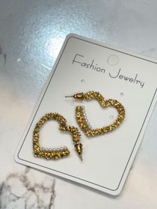 Golden Heart Shape Earrings