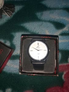 Silver Dial Black Strap Men Watch