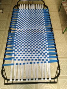 Folding Bed  Blue White
