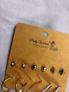 Pearls Hoop Earrings Set