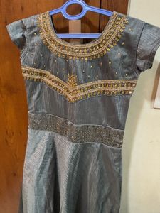 Ethnic Grey Maxi Dress