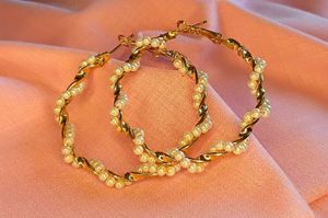 Elegant Gold &amp; Pearl Hoop Earrings