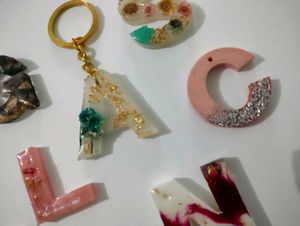 Resin Alphabet Keychain 💗