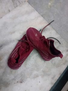 Burgundy Knit Sneakers