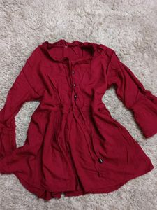 Red Long Sleeve Top