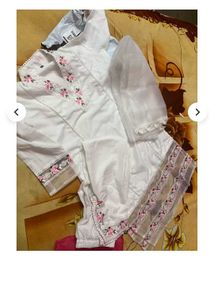 White Lace Work Pakistani Suit
