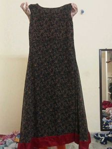 ethnic borders design decent frock for casual wear