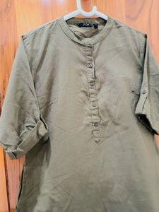 STOP olive Green Straight Kurta (WOMEN&#39;S)