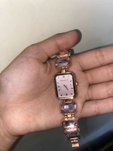 Fancy  Pink Stone Watch