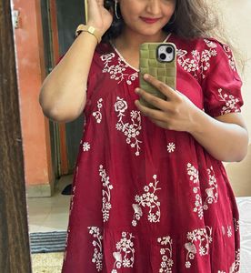 Floral Red Dress