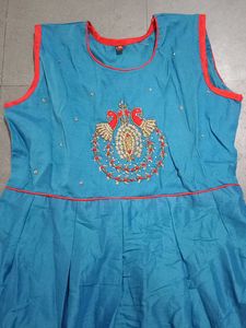 Teal Embroidered Dress