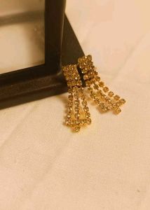 White Stoned Earrings