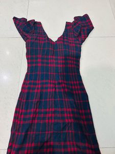 Plaid Padded Mini Dress