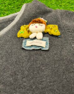 Imported Cute Embellished Grey Sweater