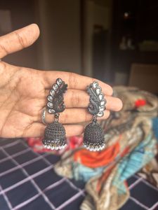 Oxidized Jhumka Earrings