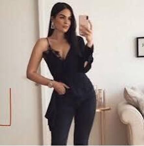 Black Lace Detail Top