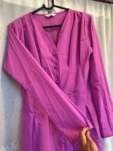 Magenta Fitted Waist Dress