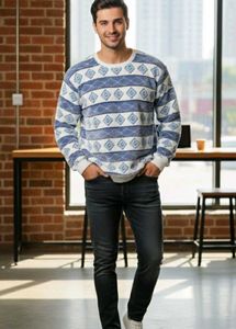 Stylish Patterned Pullover Sweater