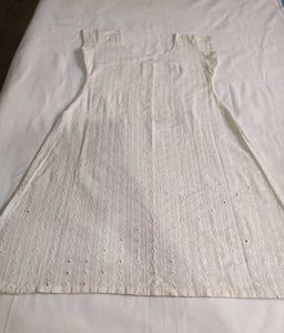 Stitched Cotton Chikan Kurta &amp; Patiala Pant