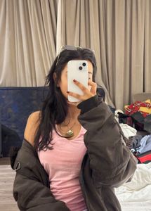 Pink halter neck top