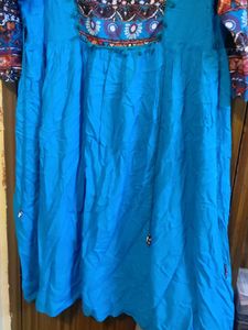 Blue Embroidered Dress