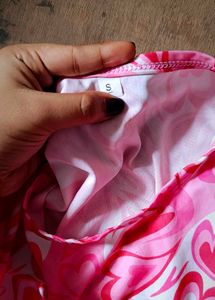 Pink Colour Summer Wearing Trending Korean Top
