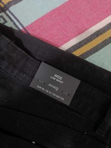 H&amp;M Low Waist Wide Leg Black Trousers