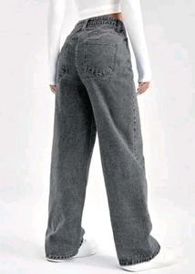 Grey Wide Leg Jeans