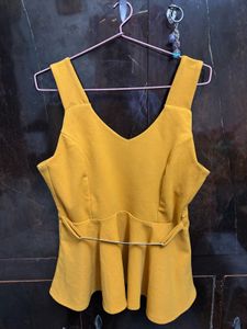 Mustard Peplum Top