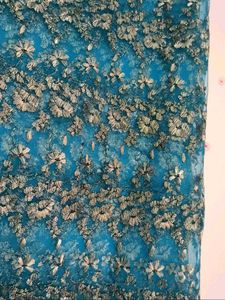 Embroidered Floral Net Saree 🌀