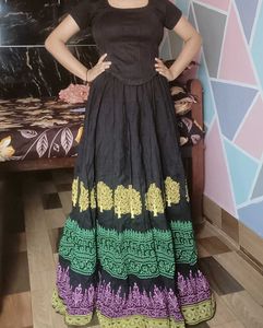 Printed long skirt