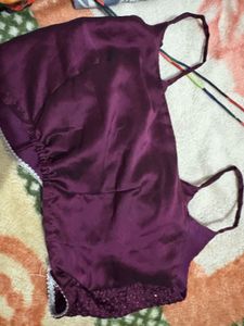 Elegant Purple Sequin Blouse