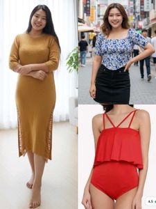 knit winter dress, crop top and red bodysuit