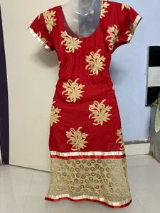 Pintrest Designer Embroidered Red Kurta