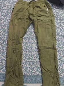 Olive Green Casual Pants