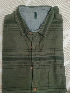 Striped Olive Green Shirt