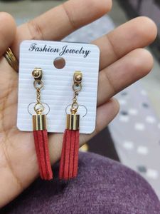 Red Taseel Earrings