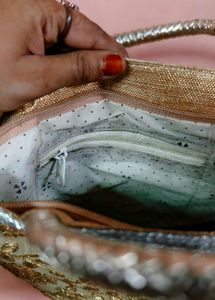 Golden Embroidered Handbag Homemade