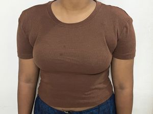 Yousta Brown Ribbed Tee