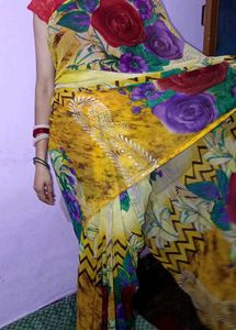 Floral Print Saree