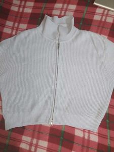 Cozy skyblue Zip-Up Sweater