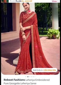 Red Leheriya Saree❤️