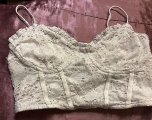 Stradivarius Lace Corset Crop Top