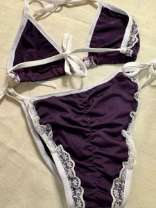 Halter neck bikini set.