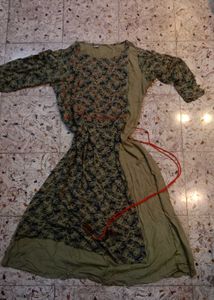 Vintage Print Midi Dress