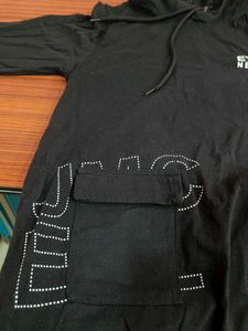 Black Graphic Print Hoodie