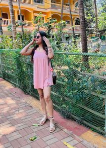 Pink Babydoll Mini Dress